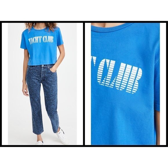 💕MOTHER💕 The Short Sleeve Slouch Tee Yacht Club Graphic Tee Blue XS NWT - Picture 12 of 16